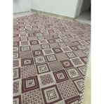 Kareli Model Halı Örtüsü Çift Yönlü Dokuma Savan Kilim - 250 x 350 cm - Bordo