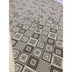 Kareli Model Halı Örtüsü Çift Yönlü Dokuma Savan Kilim - 300 x 400 cm - Kahve