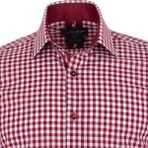 Kareli Uzun Kollu Erkek Gömlek - Bordo - XL