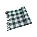 Kareli Yer Sofra Bezi Piknik Masa Örtüsü Saçaklı 150X150 CM (547799353) kirmizi