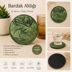Karelim Home 4 Lü Bardak Altlığı Epoksi Saten Serisi - Mint Yeşili