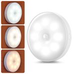 KARELLS Hareket sensörlü gece lambası, gece lambası, uyku lambası, USB ile şarj edilebilir, merdiven aydınlatması, LED hareket sensörü, çocuk odası, koridor, yatak odası, mutfak ve dolap için, 3 renk