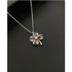 Karem Jewellery Mor Dört Yapraklı Şans Yoncası Gümüş Kaplama Kadın Kolye