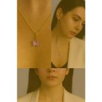 Karem Jewellery Mor Taşlı Kelebek Kolye Kadın