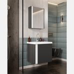 Karen Banyo 60 cm Antrasit Kemer Aynalı Takım Banyo Dolabı