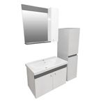 Karen Banyo 80 cm Beyaz New Bahar Aynalı Takım Banyo Dolabı