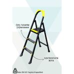Karen Banyo Alp Siyah 2+1 Metal Basamaklı Katlanabilir Merdiven