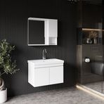 Karen Banyo Deniz Aynalı 80 cm Takım Banyo Dolabı Beyaz