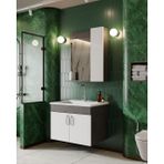 Karen Banyo Gümüş 65 Cm Lavabolu Banyo Dolabı Retro Gümüş-beyaz Lavabo Dahil Gümüş