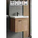 Karen Banyo Kasırga Sonomo 50 Cm, Lavabolu Alt Banyo Dolabı, Banyo Dolabı, Seramik Lavabo Dahil Sonomo Mdf Meşe