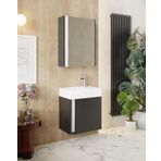 Karen Banyo Kemer 45 Cm,lavabolu,aynalı,banyo Dolabı,mat Antrasit,lavabo Dahil