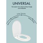 Karen Banyo Thermoplast Universal Çocuk Adaptörlü Yavaş Kapanır Klozet Kapağı 0340 - Beyaz