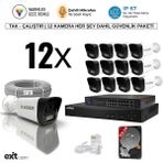 Karer 12'li Ip-Poeli-5mp-Sesli -Gece Renkli- Su Geçirmez- Full HD-320GB-GÜVENLIK Kamera Seti - Beyaz
