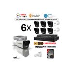 KARER 6'lı IP-5MP-POELİ-SESLİ -GECE RENKLİ- SU GEÇİRMEZ- FULL HD-500GB-Güvenlik Kamera Seti