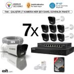 Karer 7'li Ip-Poeli-5mp-Sesli -Gece Renkli- Su Geçirmez- Full HD-320GB-GÜVENLIK Kamera Seti - Beyaz