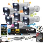 Karer Exitcam-7'li Ahd Güvenlik Kamera Seti-Gece Renkli-6 Warmled'li- Su Geçirmez- Full Hd - Beyaz