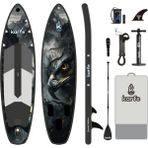 Karfe 320X81X15CM Woven Stitch ve Msl Fusion Teknolojisi - Şişme Paddle Board ve Deniz Bordu, Full Aksesuarlı Sup Board Seti, Taşınabilir ve Dayanıklı Stand Up Paddle - Kürek Sörfü (Model : Nocturne)