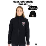 KARGA ÜNİFORMA Kadın Özel Güvenlik Nakışlı Siyah Polar Mont (ARMALI) Bay , Refrektörlü, Özel Güvenlik Poları