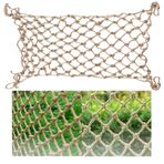 Kargo Ağı, Kenevir Halatı Güvenli Ağ Jüt Koruma Ağı Balkon Merdiven Korkulukları Bahçeler Oyun Alanları için 9,8 x 13,1 ft (3x4 m) Dış Mekan Dekoru ve Securi Solut