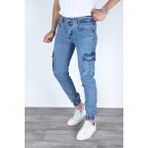 Kargo Cepli Erkek Kot Pantolon - Açık Mavi - 33