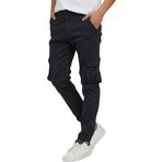 Kargo Cepli, Fermuarlı Paça Lastikli Esnek Kumaş Slim Fit Gabardin Erkek Kargo Pantolon