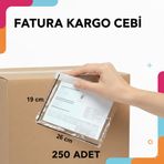 Kargo Fatura Cebi 19x26 Cm 250 Adet Kargo Evrak Poşeti Şeffaf Yapışkanlı Su Geçirmez, Dayanıklı