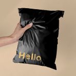 Kargopek 40*50+5 Hello Baskılı Kargo Poşeti 100 Adet - Altın - Siyah