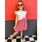 Karınca Kız Çocuk Yazlık Penye Elbise - 2 - 3 Yaş - Beyaz - Pembe