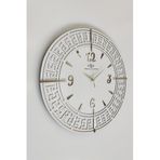 Karışık Çizgiler Beyaz ve Altın Türk Rakamı 50x50cm Sessiz Duvar Saati