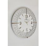 Karışık Çizgiler Beyaz ve Altın Türk Rakamı 50x50cm Sessiz Duvar Saati