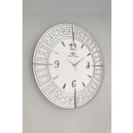 Karışık Çizgiler Beyaz ve Gümüş Türk Rakamı 50x50cm Sessiz Duvar Saati