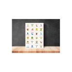 Karışık Okul Kurs Ödül Etiketi Öğrenci Öğretmen Yuvarlak Mat Çıkartma Round Sticker 4 Cm (24 Adet)
