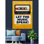 Karizmart Kaset Çalar Müzik Posteri Dekoratif Kanvas - Mdf Ahşap Tablo