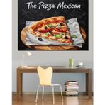 Karizmart Meksika Pizza Üzeri Acı Biber Dekoratif Kanvas - Mdf Ahşap Tablo