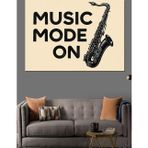 Karizmart "Music Mode On" Saksafon Dekoratif Kanvas - Mdf Ahşap Tablo