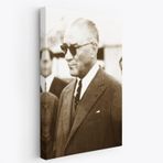 Karizmatik Gözlükleri ile Atatürk Portre Fotoğrafik Dekoratif Kanvas Tablo, Duvar Dekoru FŞ143