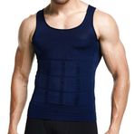 Karl Aiken Erkek Body Shaper kilo verme tişört elastik heykel yeleği kolsuz kapüşonlu kazak tişört kapüşonlu tank top pamuk kazak ve tişört M-XXL, Mavi, M