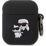 Karl Lagerfeld Airpod Uyumlu Kılıf Orjinal Lisanslı Karl&choupette 3D Silikon Siyah