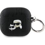 Karl Lagerfeld Airpods 4 Kılıf Orjinal Lisanslı Monogram Kabartmalı Koruma Kılıfı Siyah