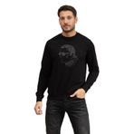 Karl Lagerfeld Crewneck Erkek Bisiklet Yaka Sweatshirt, Siyah, L Beden