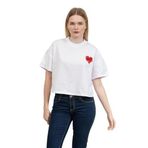 Karl Lagerfeld Crop T-Shirt Bisiklet Yaka Kısa Kol , M, A1W17074, Beyaz, Kadın