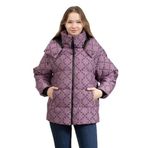Karl Lagerfeld Diamond Jacquard Down Kadın Mont, Siyah, S Beden