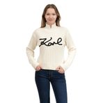 Karl Lagerfeld Dik Yaka Nakışlı Kazak, L, 5003185506, Siyah, Kadın