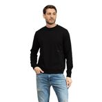 Karl Lagerfeld Erkek Bisiklet Yaka Sweatshirt, Siyah, L Beden