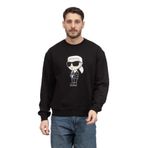 Karl Lagerfeld Erkek Bisiklet Yaka Sweatshirt, Siyah, M Beden