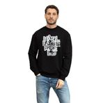 Karl Lagerfeld Erkek Bisiklet Yaka Sweatshirt, Siyah/Beyaz, L Beden