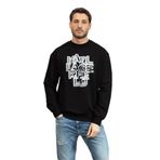 Karl Lagerfeld Erkek Bisiklet Yaka Sweatshirt, Siyah/Beyaz, M Beden