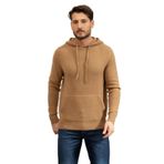 Karl Lagerfeld Erkek Kapüşonlu Sweatshirt, Knit Hoody, Bej, L Beden
