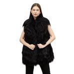 Karl Lagerfeld Faux Fur Gilet Kadın Mont, Siyah, M Beden