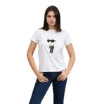 KARL LAGERFELD Ikonik Bisiklet Yaka T-Shirt , M, 5003035683, Beyaz, Kadın